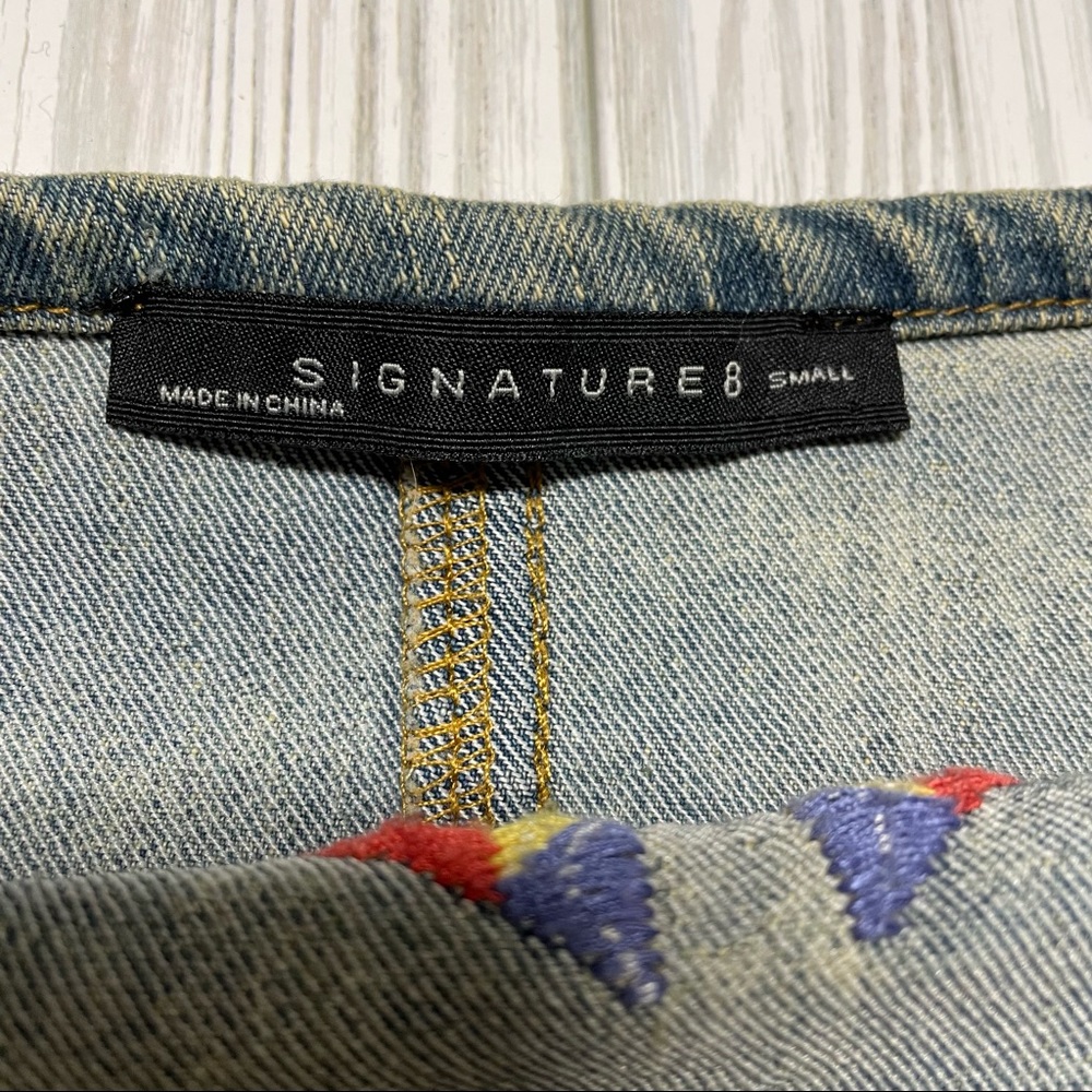 Signature8 Aztec embroidery denim skirt - Picture 3 of 10